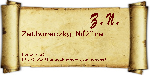 Zathureczky Nóra névjegykártya