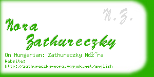 nora zathureczky business card